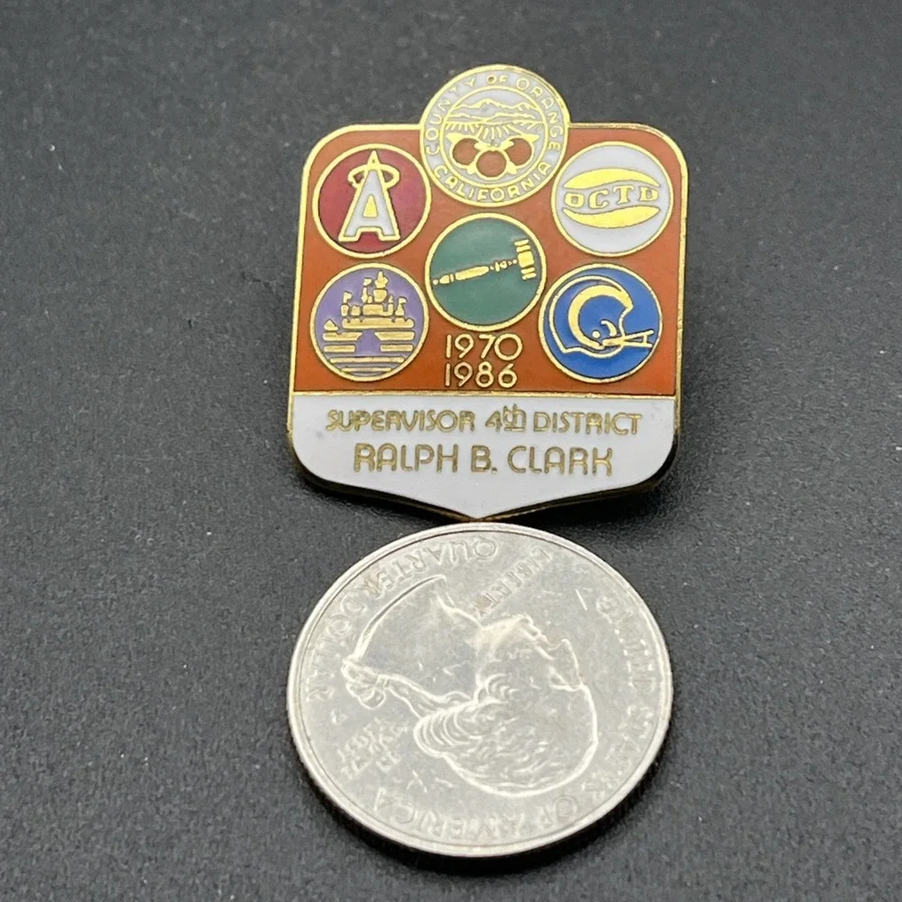 Orange County California Supervisor 4th District Ralph B. Clark‎ Lapel Hat Pin